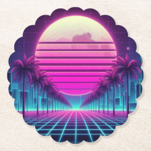 Retro, Neonmoon/Palmen im 80er Untersetzer