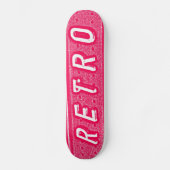 Retro - Neonrot und Weiß Skateboard (Vorderseite)