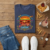 Retro-Neonschild eines Diners: Saftiger & Klassisc Tri-Blend Shirt