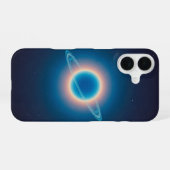 Retro Neptune Glow iPhone 16 Hülle (Rückseite (Horizontal))