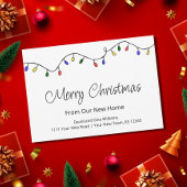 Retro Neue Zuhause Weihnachtslichter bewegen Ankündigung