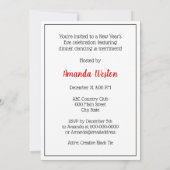 Retro Neujahr Paare tanzen und Kunst Einladung (Rückseite)