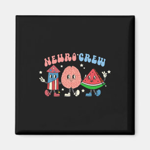 Retro Neuro Crew 4. Juli Nurse Hirnneurologie Magnet