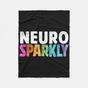 Retro Neurodivergent Neuro Funkelnd Autismus Spekt Fleecedecke