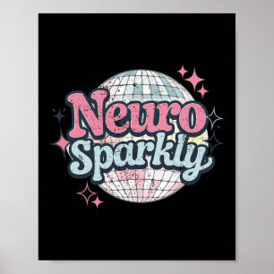 Retro Neurodivergenter Neurosparkly Autismus-Spekt Poster