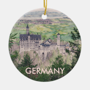 Retro Neuschwanstein Schloss in Deutschland Keramik Ornament