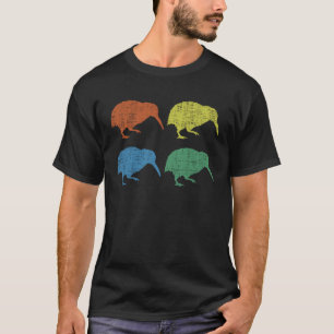 Retro Neuseeland NZ Niedlich Kiwi Bird Souvenir T-Shirt