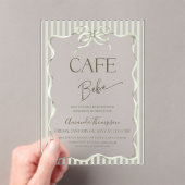 Retro Neutral Bow Cafe Bebe Coffee Baby Shower Acryleinladungen (Insitu (Handheld))