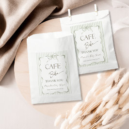 Retro Neutral Bow Cafe Bebe Coffee Baby Shower Geschenktütchen
