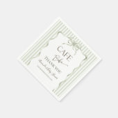 Retro Neutral Bow Cafe Bebe Coffee Baby Shower Serviette (Ecke)