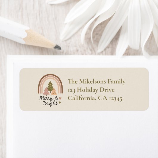 Retro Neutral Rainbow Merry & Bright  (Insitu)