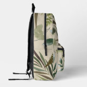 Retro-Neutral-Sage Floral Fern botanische Foliage Bedruckter Rucksack (Links)