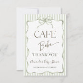 Retro Neutraler Bogen Cafe Bebe Kaffee Babyparty Dankeskarte (Vorderseite)
