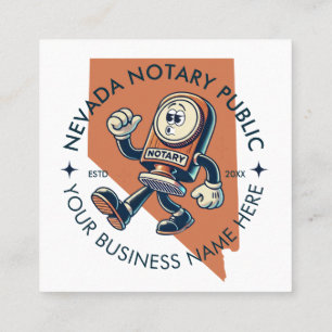 Retro Nevada Notar Öffentlich QR Code Spaß Quadratische Visitenkarte