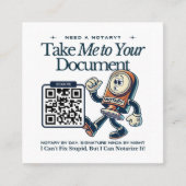 Retro Nevada Notary Public QR Code Fun Quadratische Visitenkarte (Vorderseite)