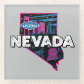 Retro Nevada Silhouette Glasuntersetzer (Vorderseite)