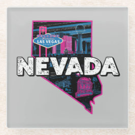 Retro Nevada Silhouette Glasuntersetzer