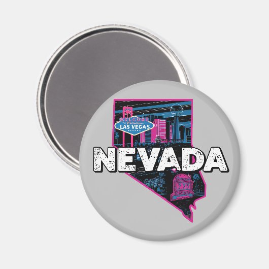 Retro Nevada Silhouette Magnet (Vorderseite/Rückseite)