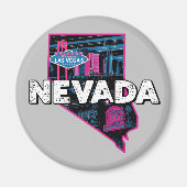 Retro Nevada Silhouette Magnet (Vorne)