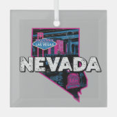 Retro Nevada Silhouette Ornament Aus Glas (Vorderseite)