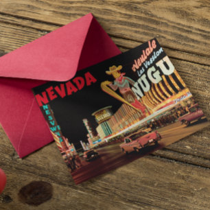 Retro Nevada Vegas Strip Geschenk Feiertagspostkarte