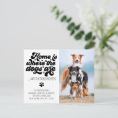 Retro New Address Pet Foto Weve Moved Dog Moving Ankündigungspostkarte (Stehend Vorderseite)