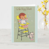 Retro New Baby Grußkarte Karte (Gelbe Blume)