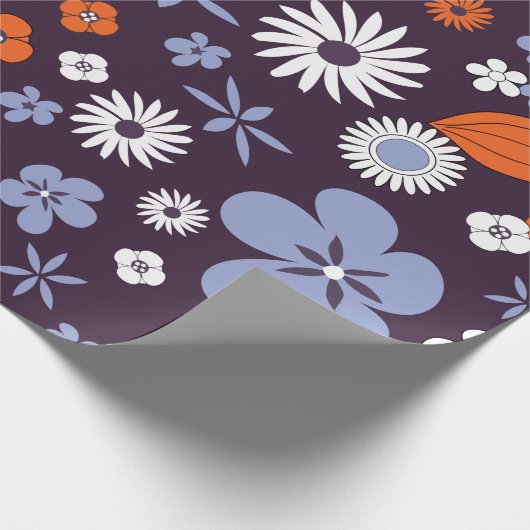 Retro New Design Floral Indie Blume Zeichnend Aest Geschenkpapier (Ecke)