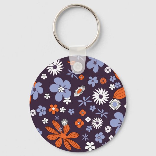 Retro New Design Floral Indie Blume Zeichnend Aest Schlüsselanhänger (Vorderseite)