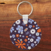 Retro New Design Floral Indie Blume Zeichnend Aest Schlüsselanhänger (Vorderseite)