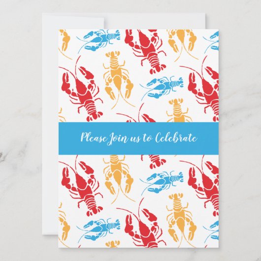 Retro New England Lobster Bake Party Einladung (Rückseite)