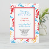 Retro New England Lobster Bake Party Einladung (Stehend Vorderseite)