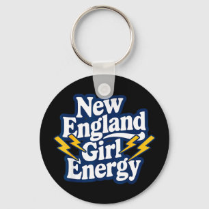 Retro New England Mädchen Energie Rückblick stolz  Schlüsselanhänger