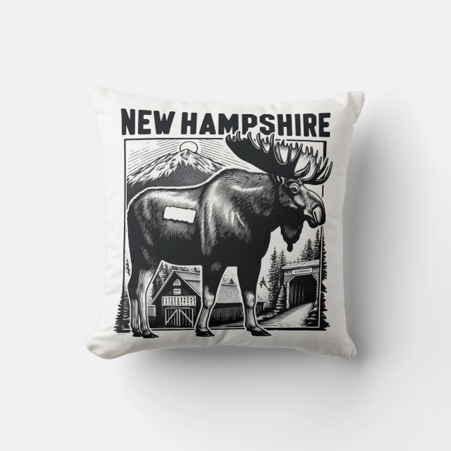 Retro New Hampshire Kissen (Vorderseite)