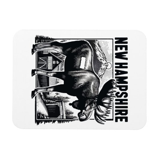 Retro New Hampshire Magnet (Horizontal)