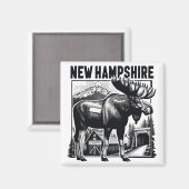 Retro New Hampshire Magnet (Vorderseite/Rückseite)