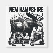 Retro New Hampshire Magnet (Vorne)