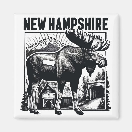 Retro New Hampshire Magnet (Vorne)