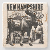 Retro New Hampshire Steinuntersetzer (Vorderseite)