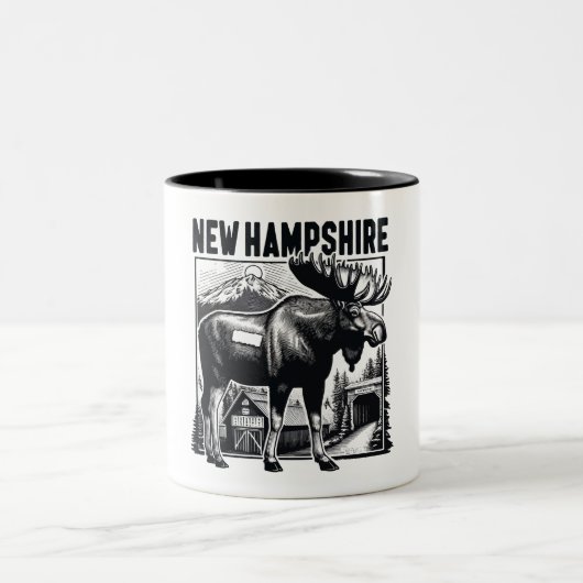 Retro New Hampshire Zweifarbige Tasse (Mittel)