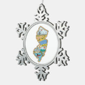 Retro New Jersey Cape May Atlantic City Souvenir Schneeflocken Zinn-Ornament (Rechts)