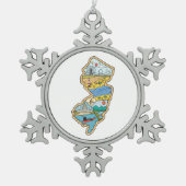 Retro New Jersey Cape May Atlantic City Souvenir Schneeflocken Zinn-Ornament (Vorderseite)