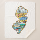 Retro New Jersey Cape May Atlantic City Souvenir Sherpadecke (Vorderseite)