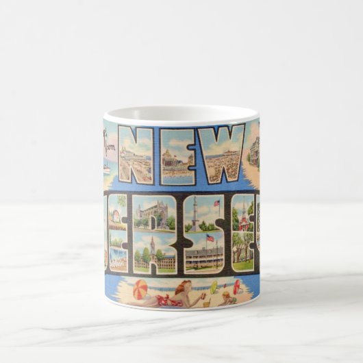 Retro New Jersey Postcard Kaffeetasse (Mittel)