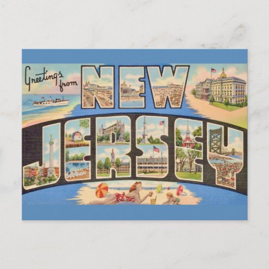 Retro New Jersey Postcard Postkarte (Vorderseite)