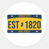 Retro New Jersey Staat License Plate Souvenir Runder Aufkleber (Vorderseite)