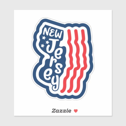 Retro New Jersey State Flag Aufkleber (Blatt)
