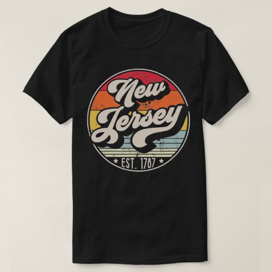 Retro New Jersey Zuhause Staat NJ Cool 70er Style T-Shirt (Design vorne)