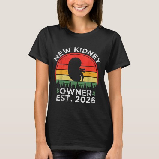 Retro New Kidney Owner Est. 2026 Kidney Transplant T-Shirt (Vorderseite)