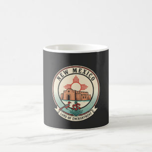 Retro New Mexico Land of Enchantment Abzeichen Kaffeetasse